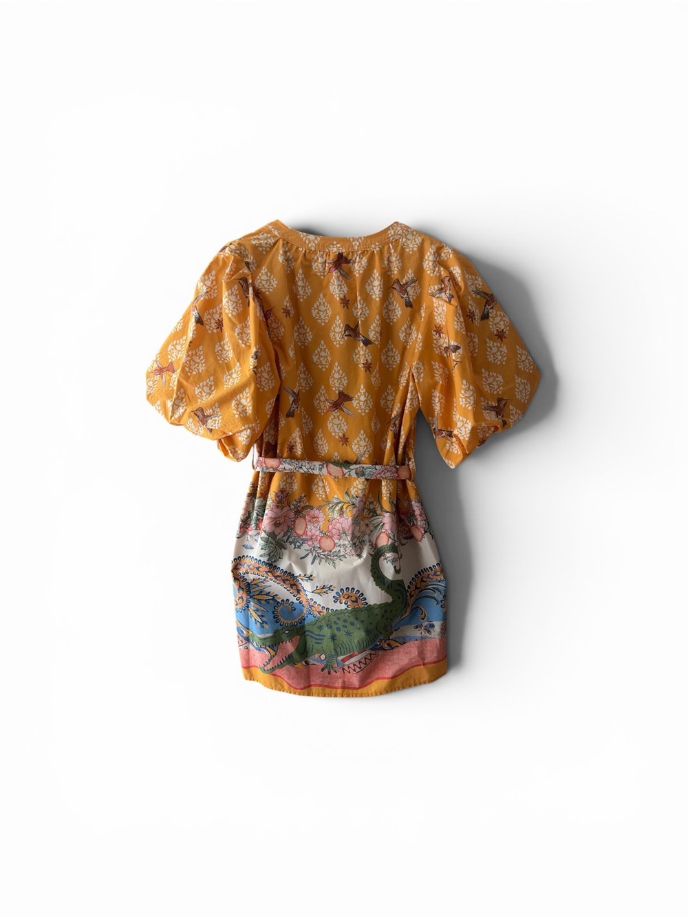 a loves a Yellow Printed Cotton Button-Front Dress - Picture 3 of 4